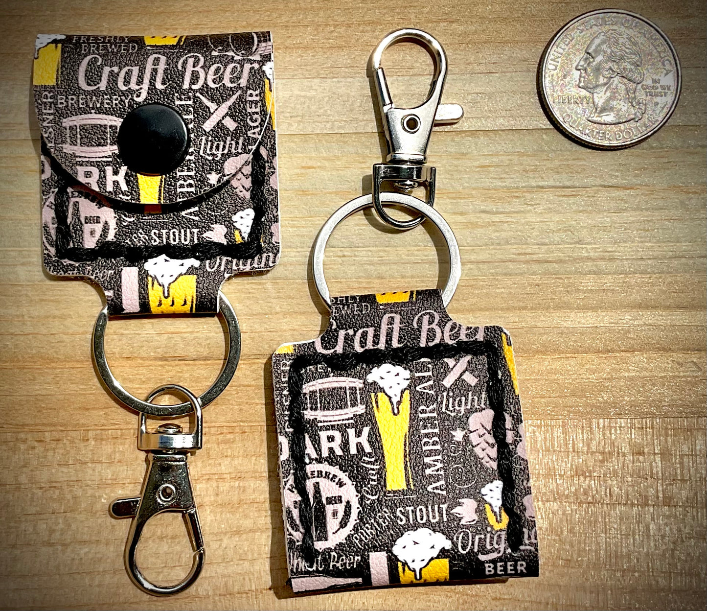 Coin/Quarter Holder Keychain - Beers