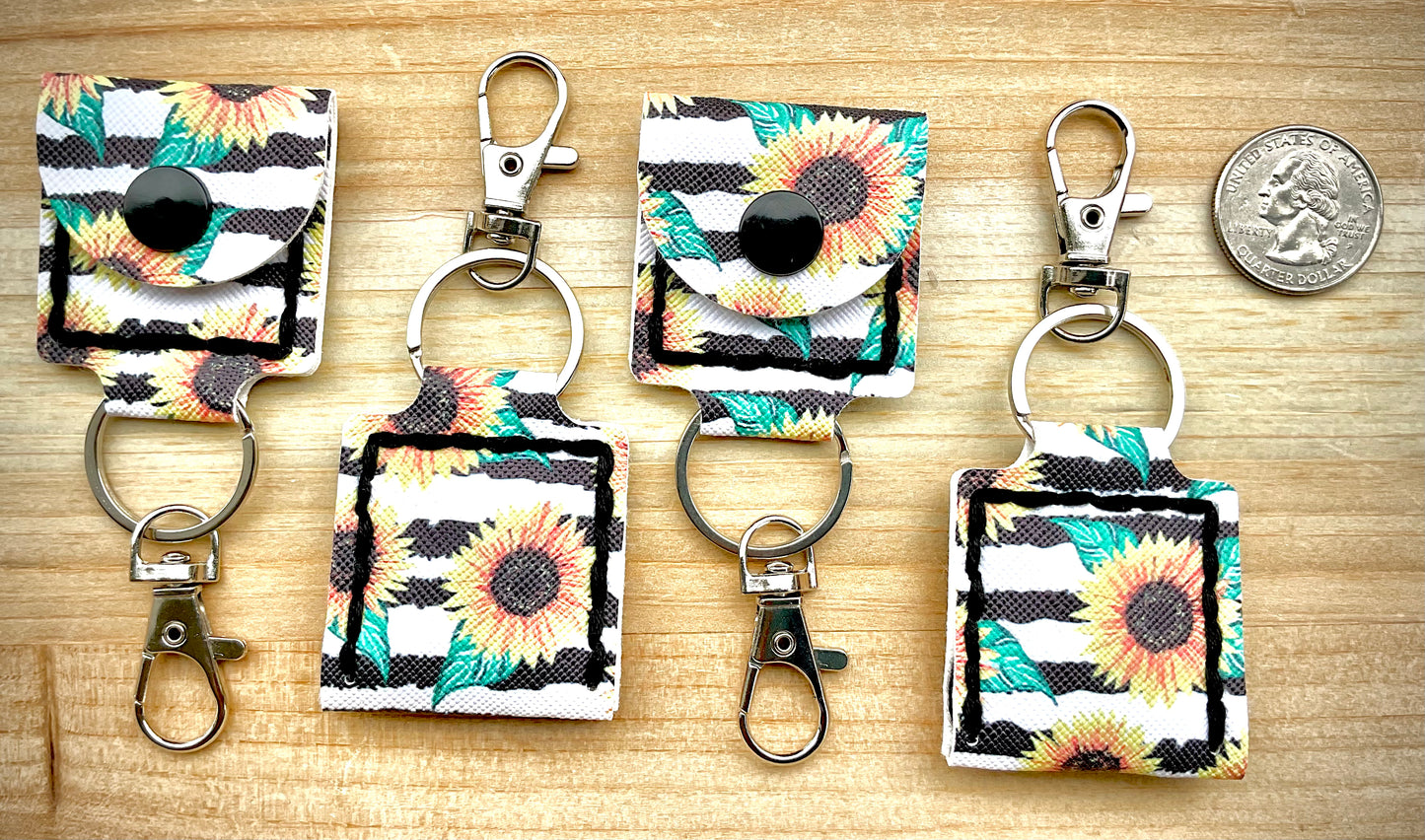 Coin/Quarter Holder Keychain - Sunflowers