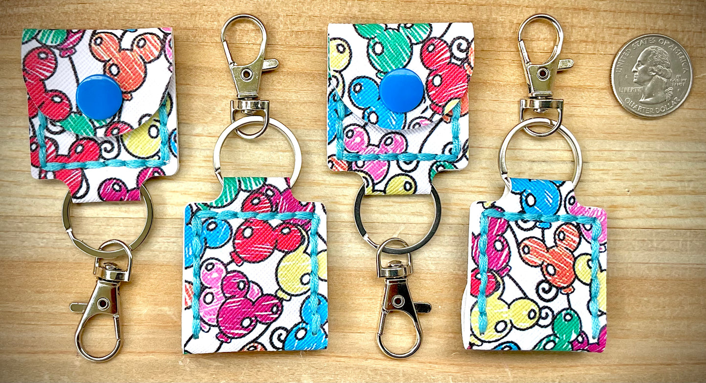 Coin/Quarter Holder Keychain - Mouse Head Balloons