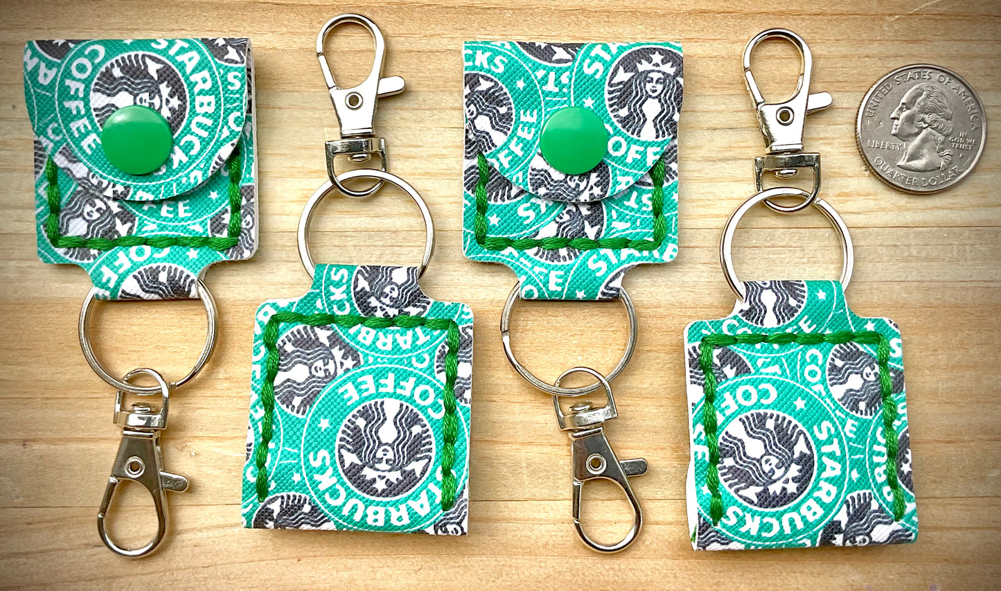 Coin/Quarter Holder Keychain - Famous Coffee
