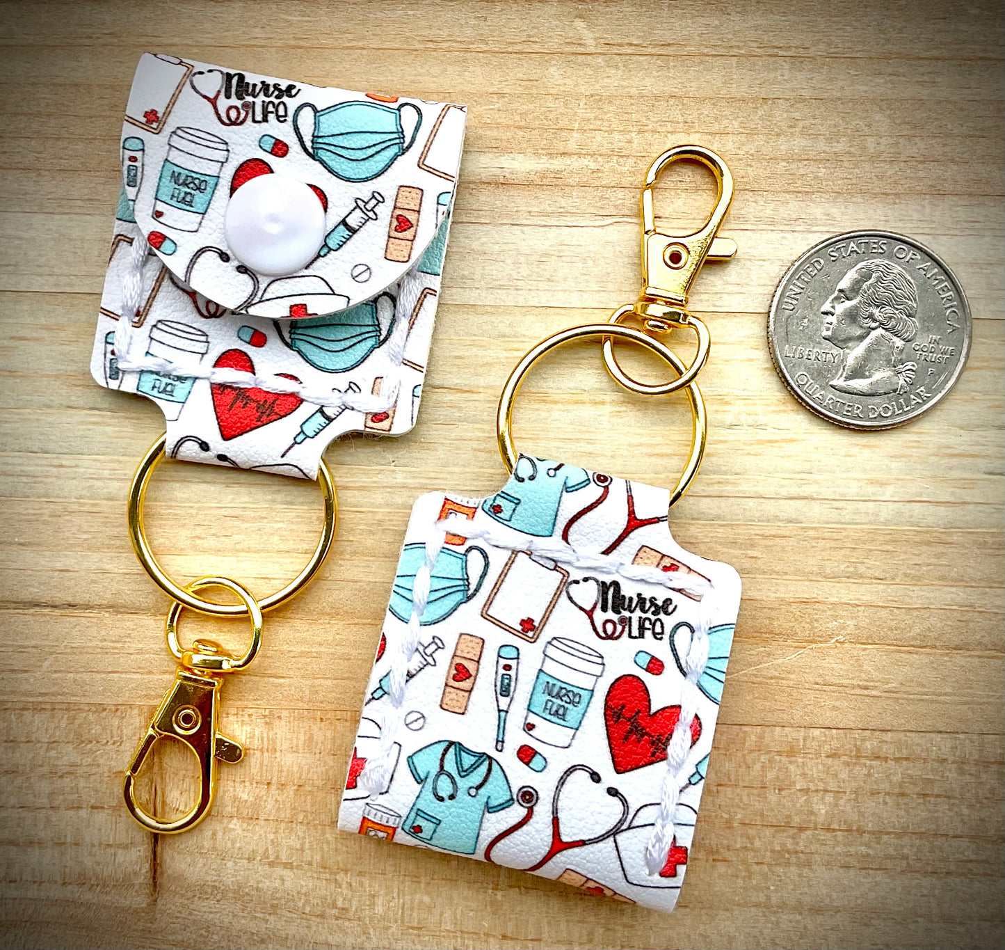 Coin/Quarter Holder Keychain - Medical Nurse