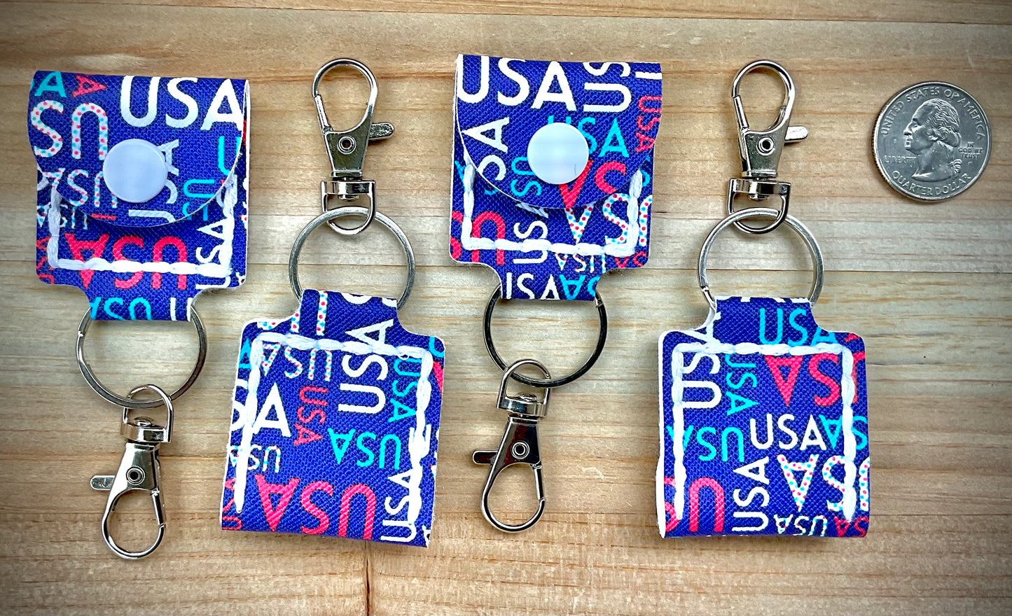 Coin/Quarter Holder Keychain - USA