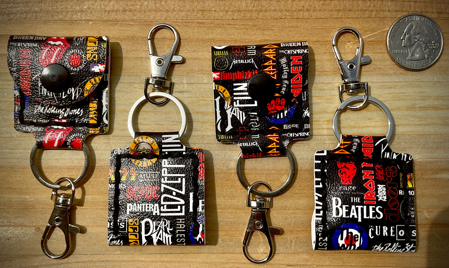 Coin/Quarter Holder Keychain - Rock Bands