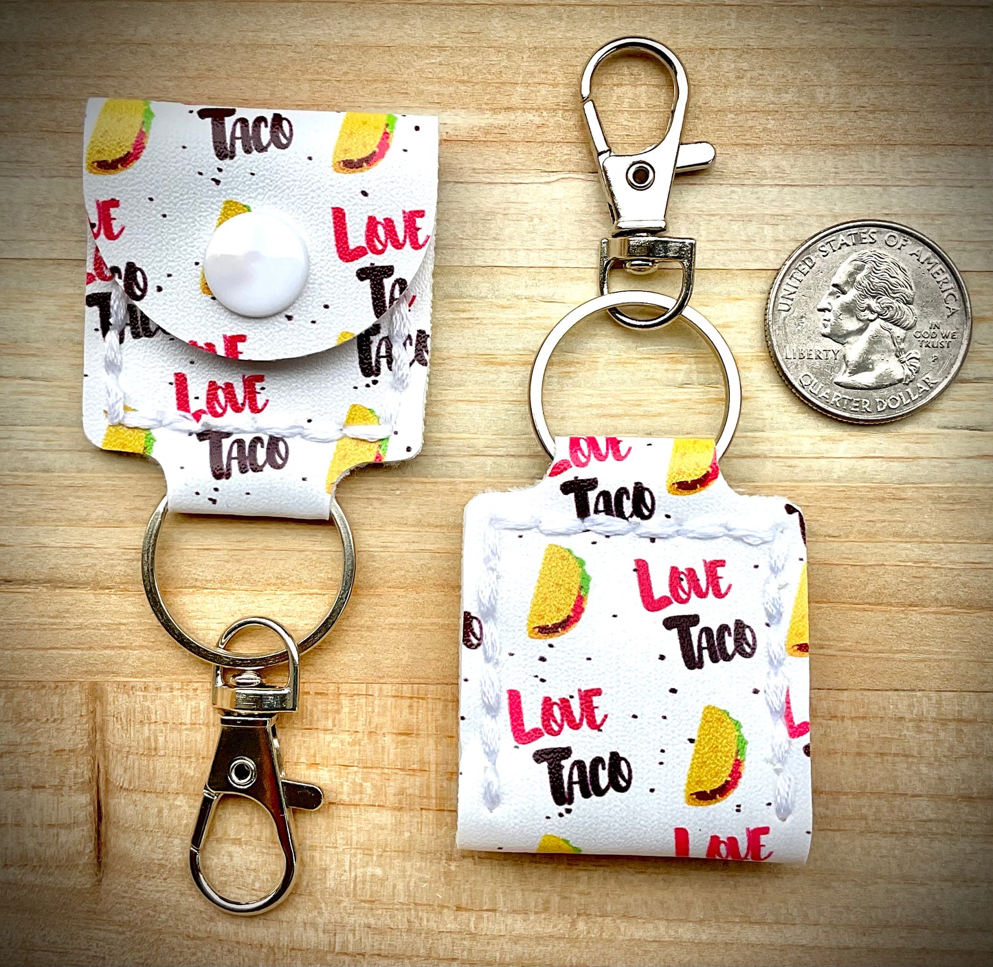 Coin/Quarter Holder Keychain - Tacos