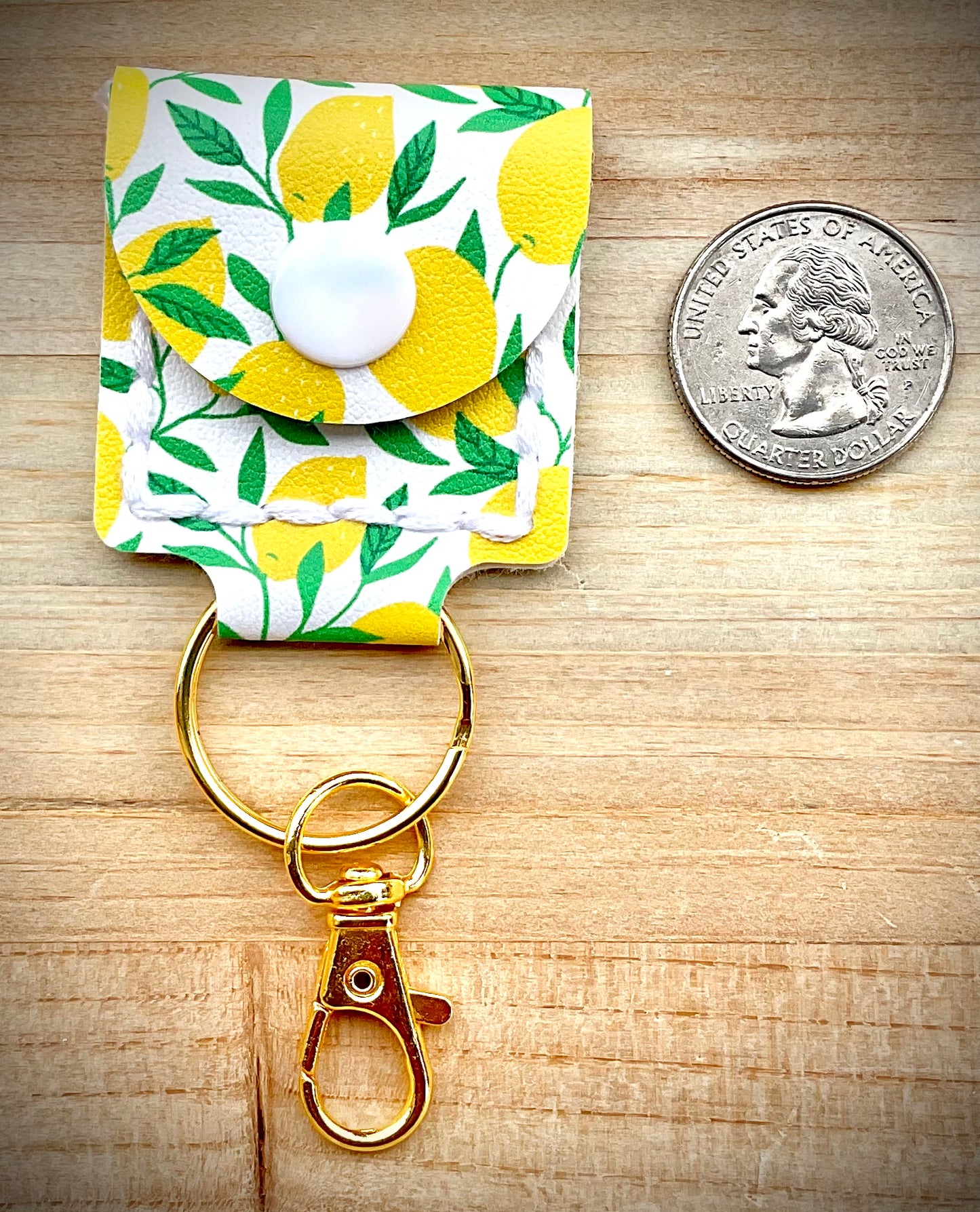 Coin/Quarter Holder Keychain - Lemons
