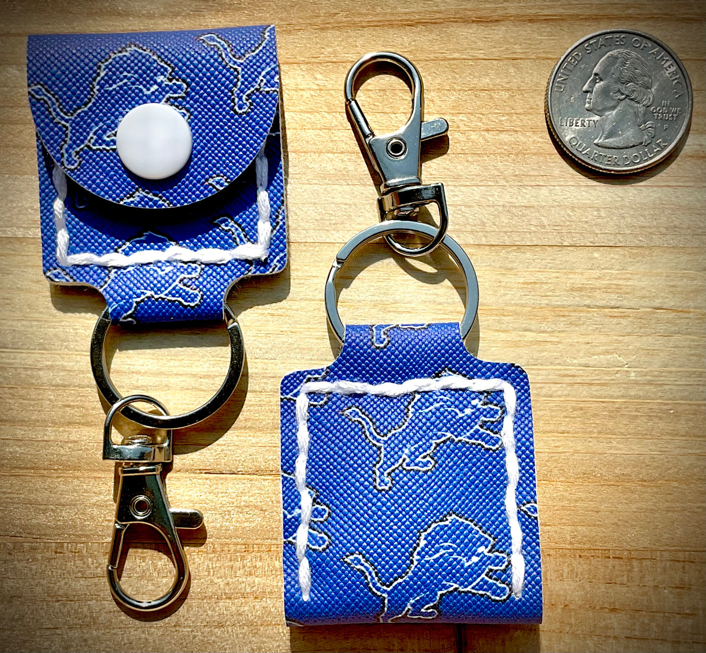 Coin/Quarter Holder Keychain - Detroit Lions Inspired
