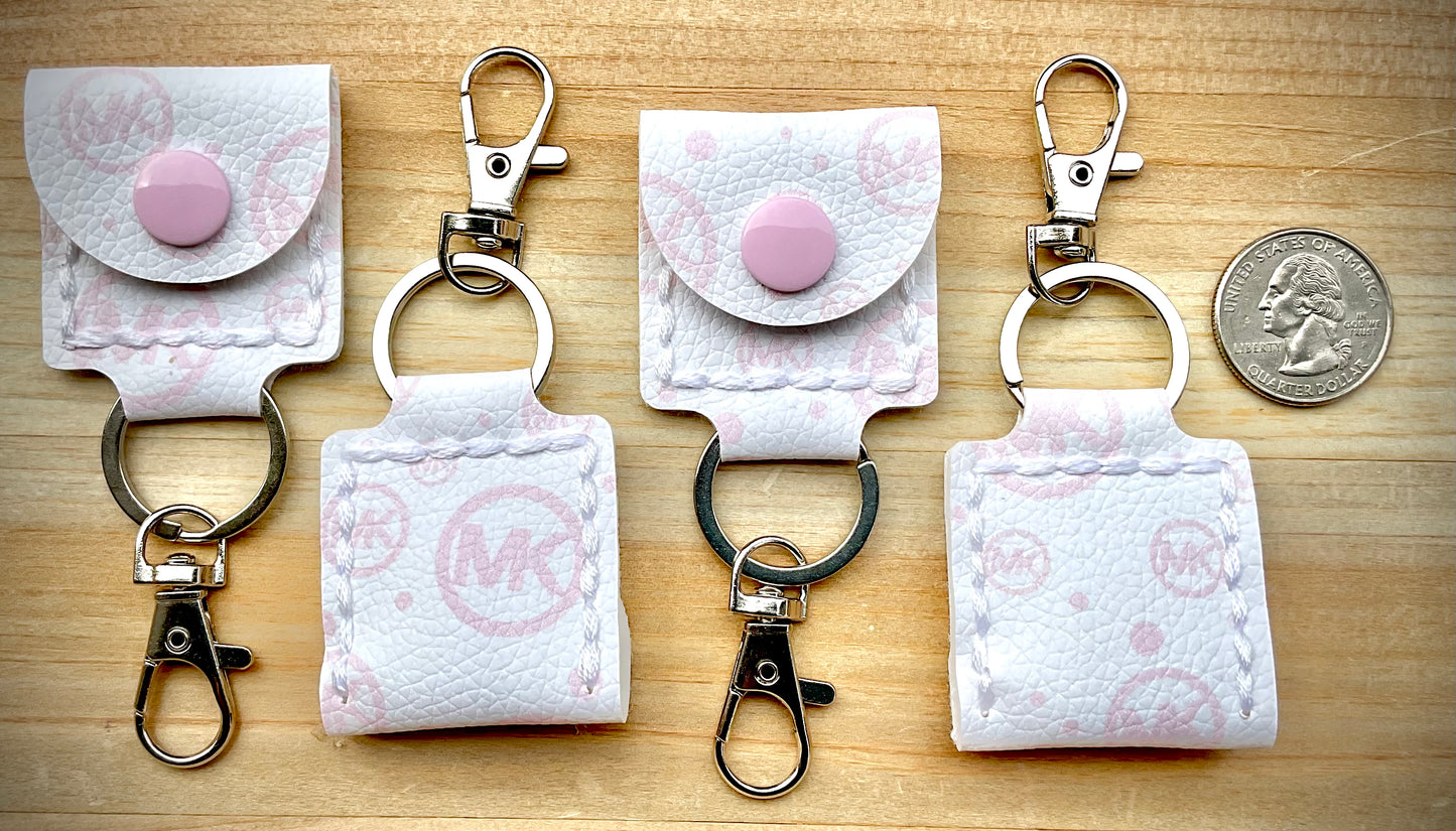 Coin/Quarter Holder Keychain - White/Pink Luxe