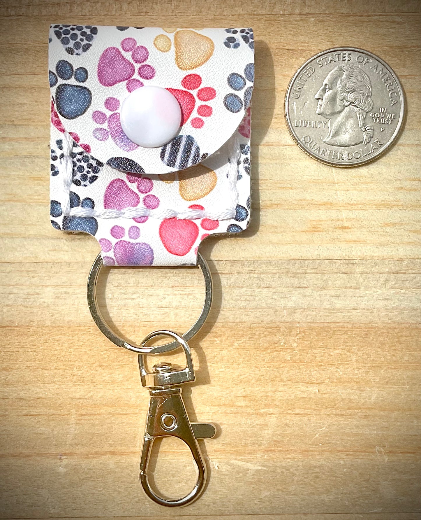 Coin/Quarter Holder Keychain - Multi-Paws