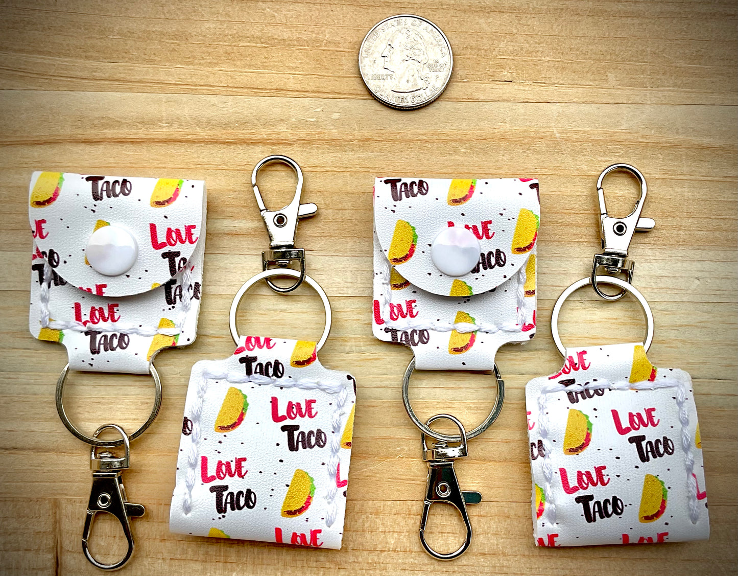 Coin/Quarter Holder Keychain - Tacos