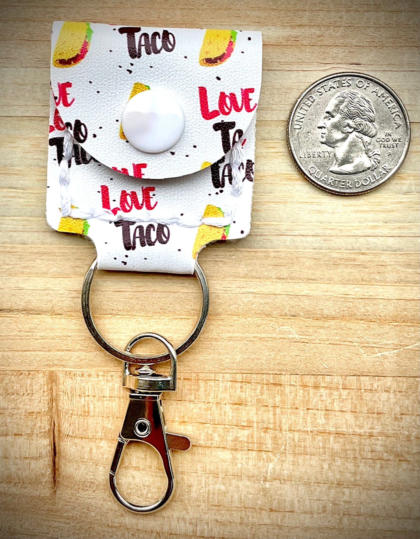 Coin/Quarter Holder Keychain - Tacos