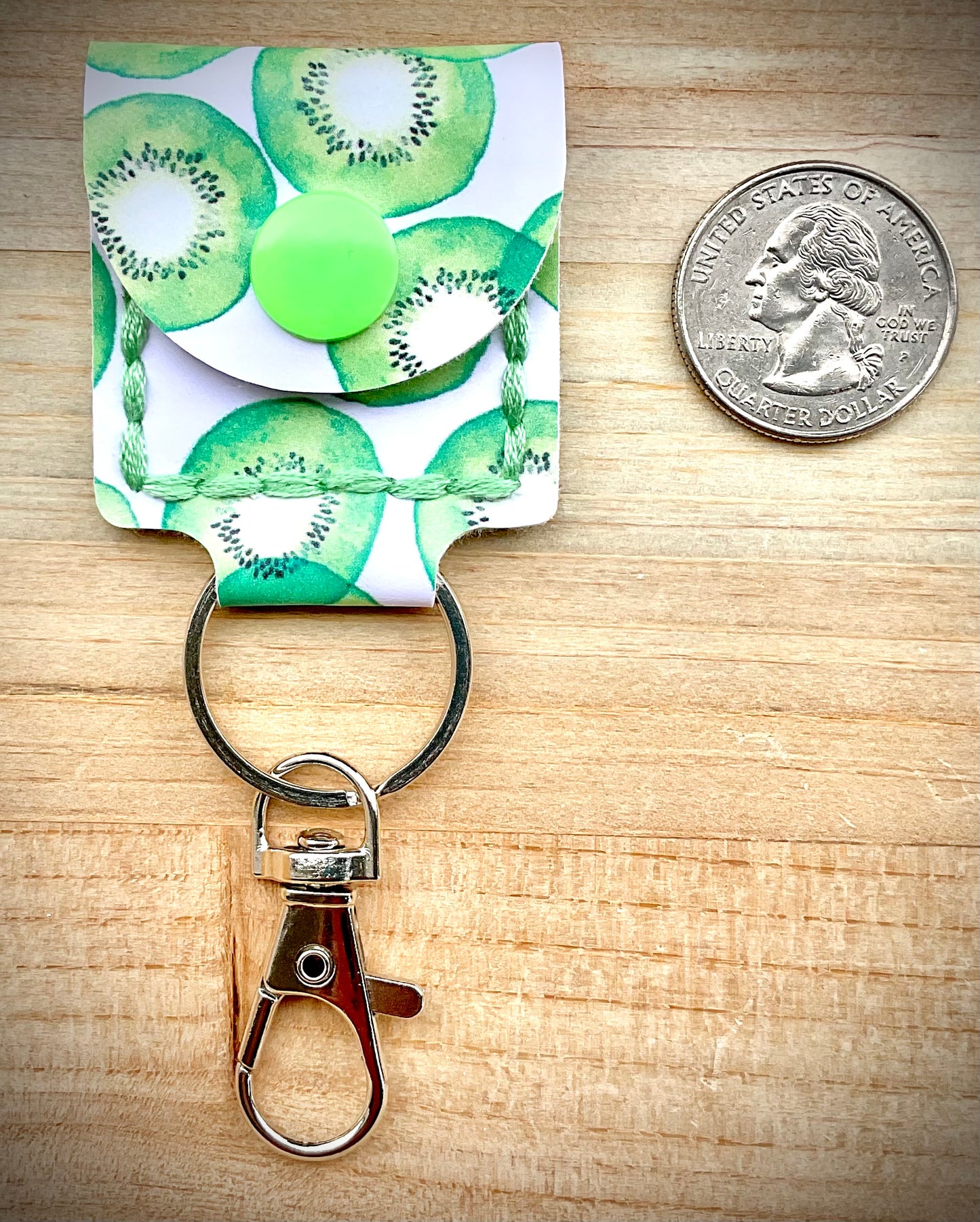 Coin/Quarter Holder Keychain - Kiwi