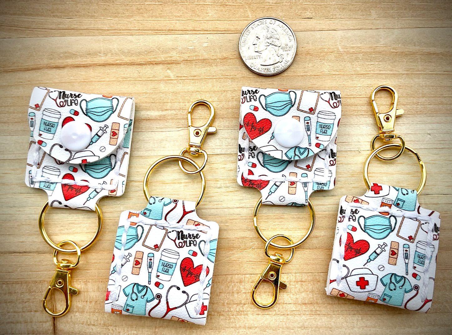 Coin/Quarter Holder Keychain - Medical Nurse