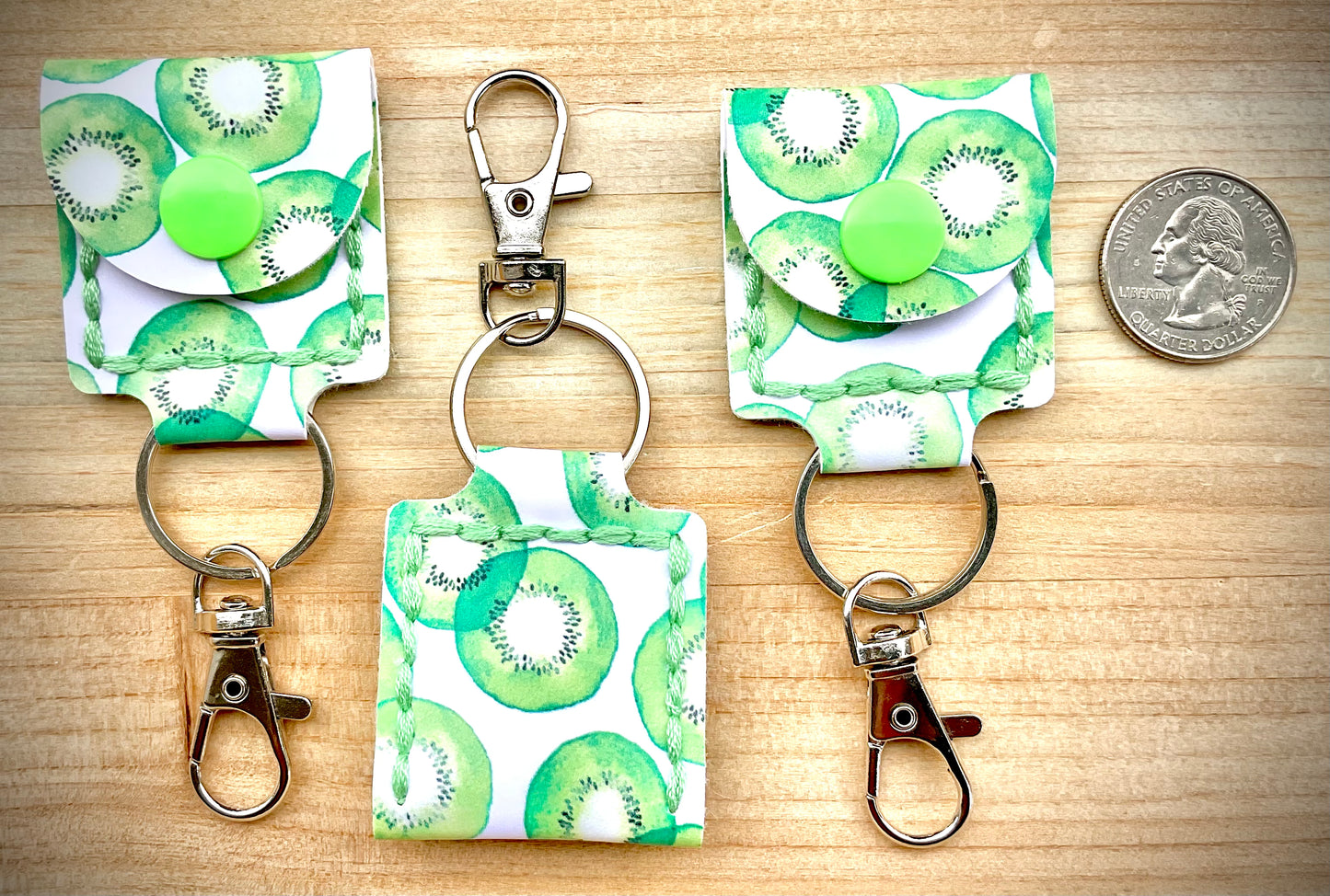 Coin/Quarter Holder Keychain - Kiwi