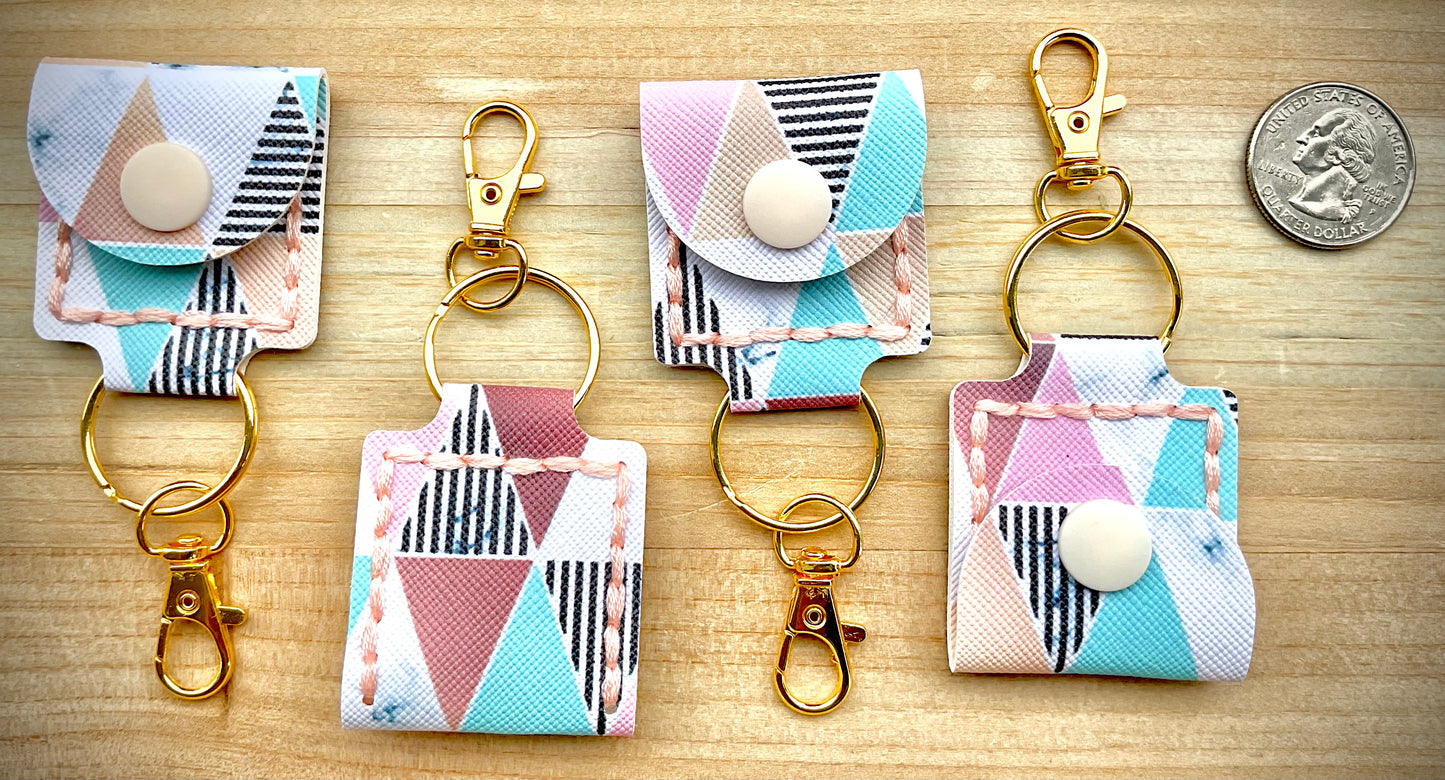Coin/Quarter Holder Keychain - Retro Geometric