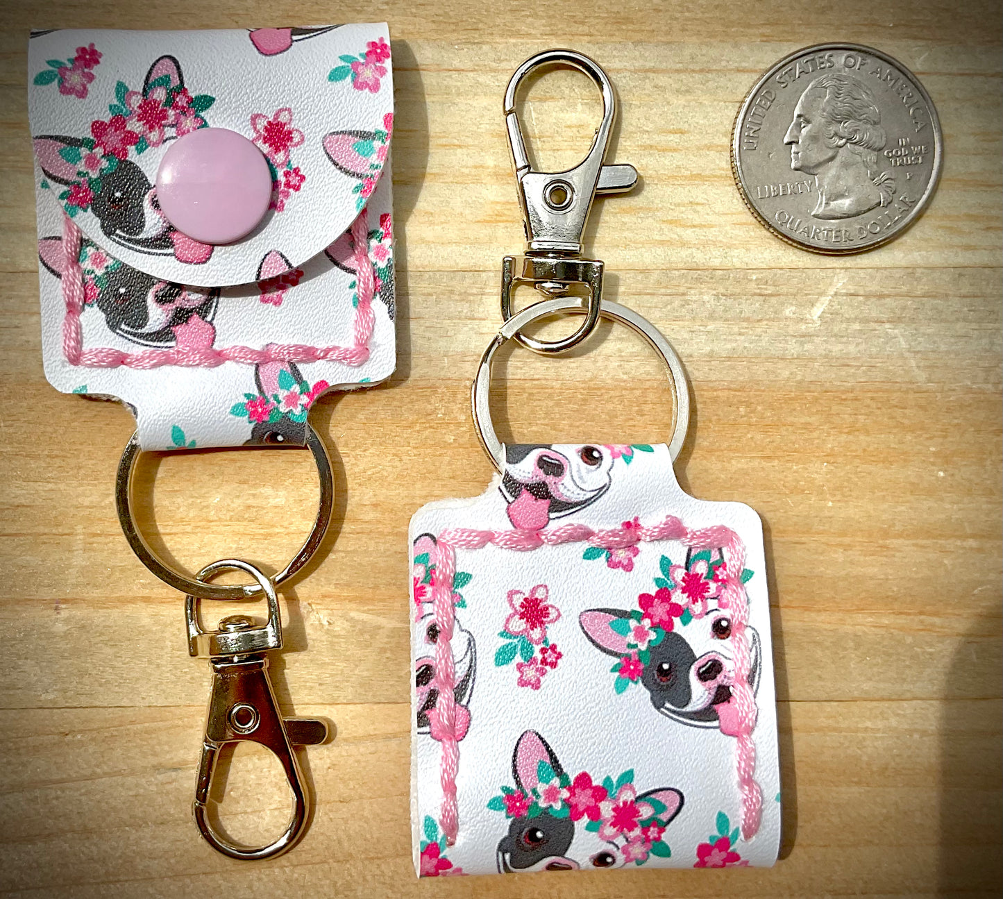 Coin/Quarter Holder Keychain - Frenchie