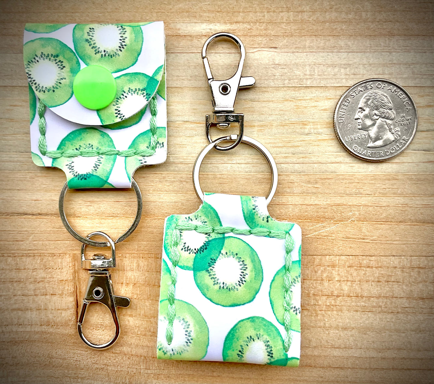 Coin/Quarter Holder Keychain - Kiwi