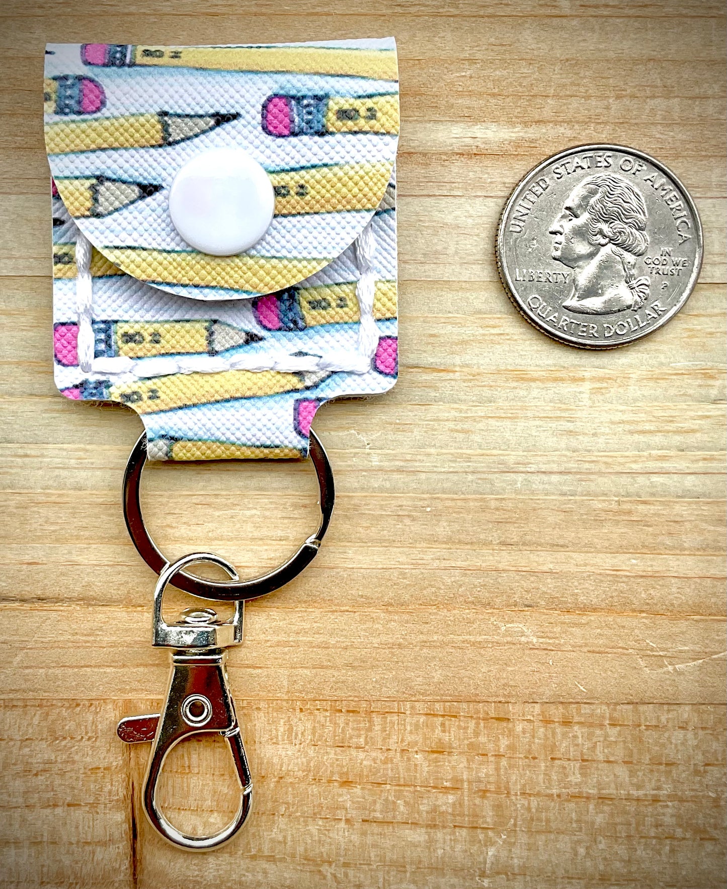 Coin/Quarter Holder Keychain - Pencils