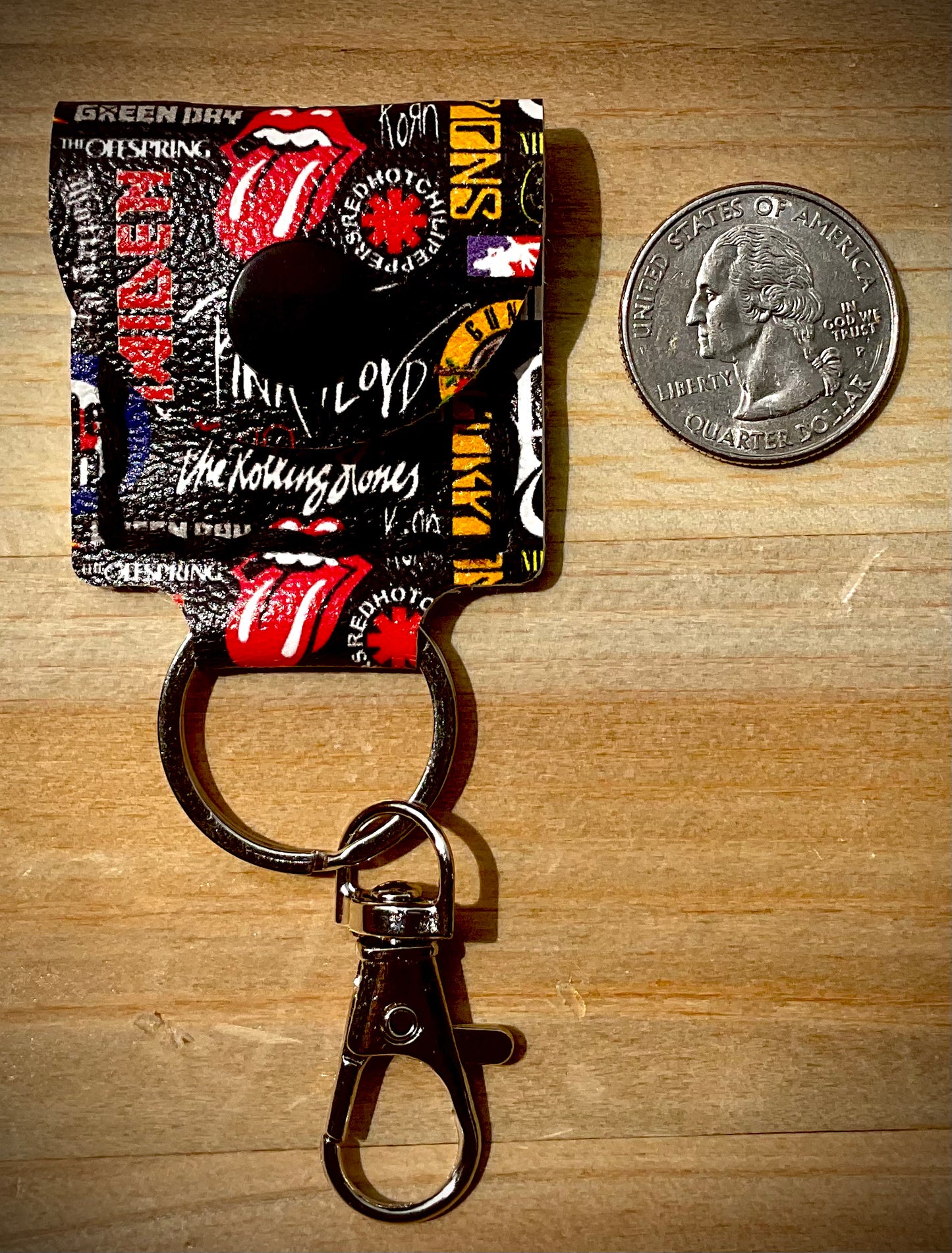 Coin/Quarter Holder Keychain - Rock Bands