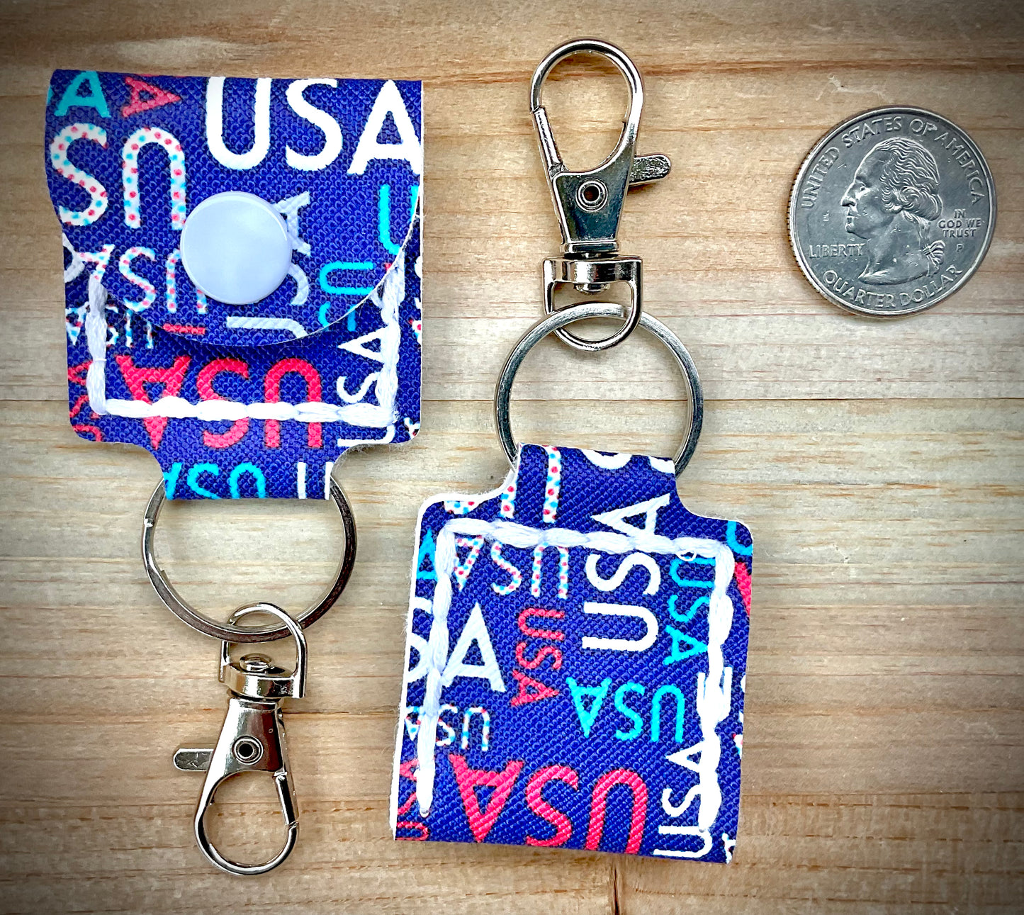 Coin/Quarter Holder Keychain - USA