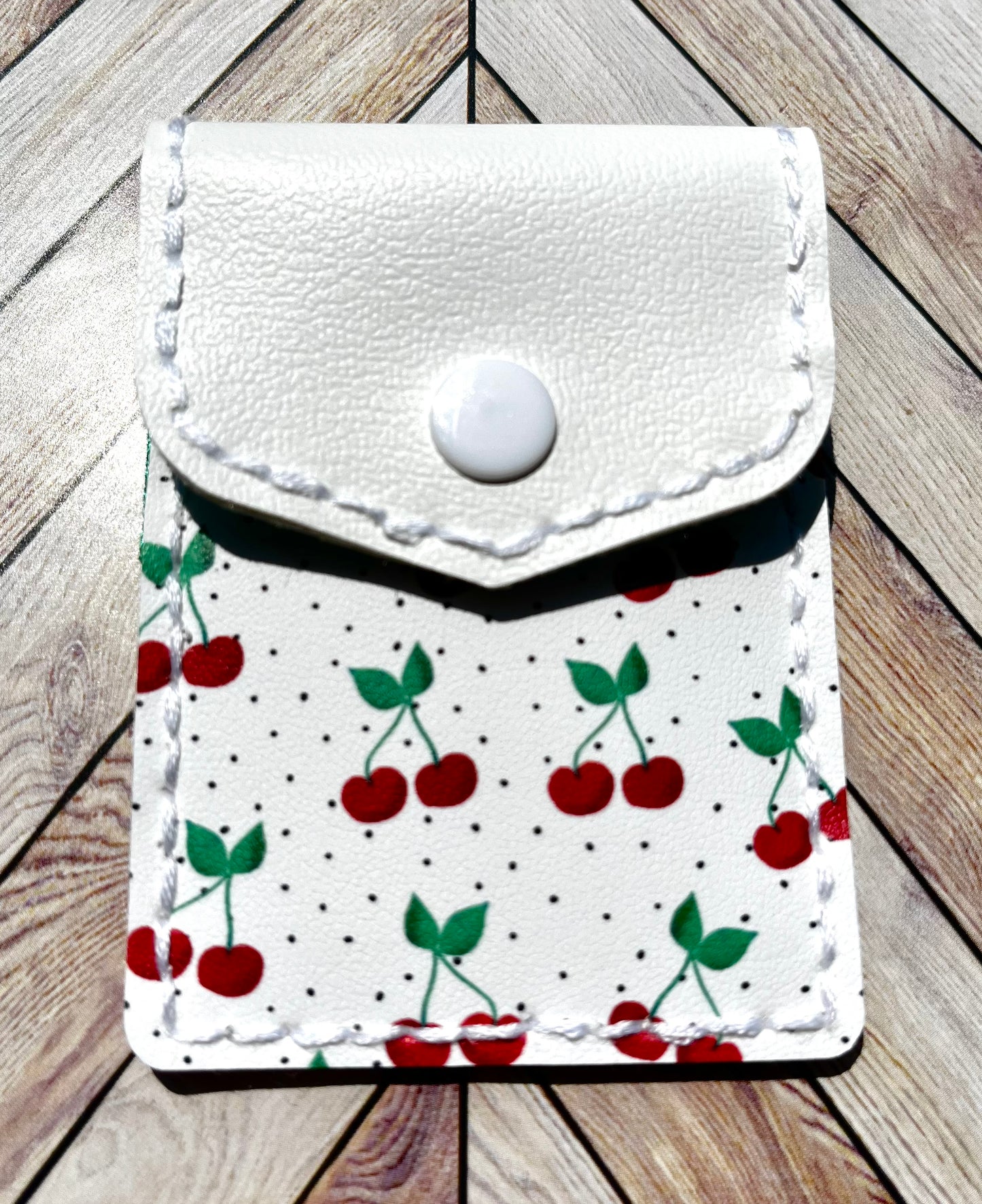 Phone Card Wallet - Cherry Polka Dot