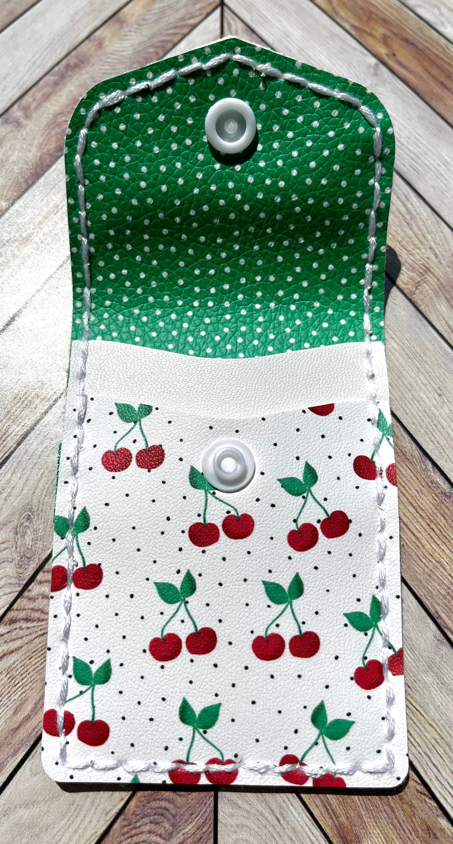Phone Card Wallet - Cherry Polka Dot