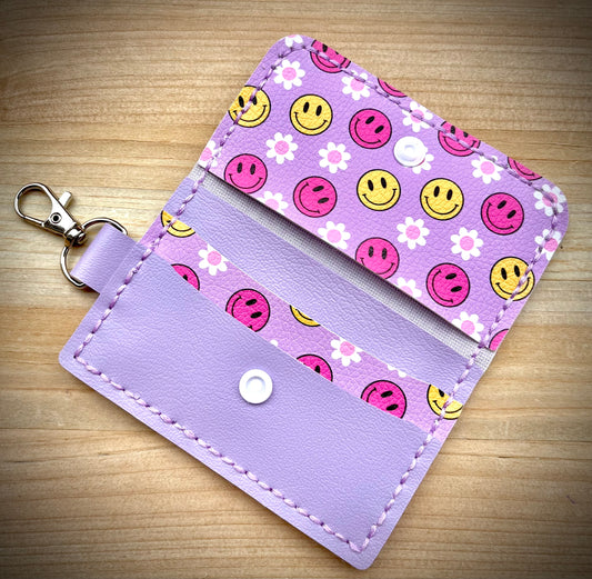 ID Slim Wallet/Cruise ID Wallet - Smiley Faces Floral