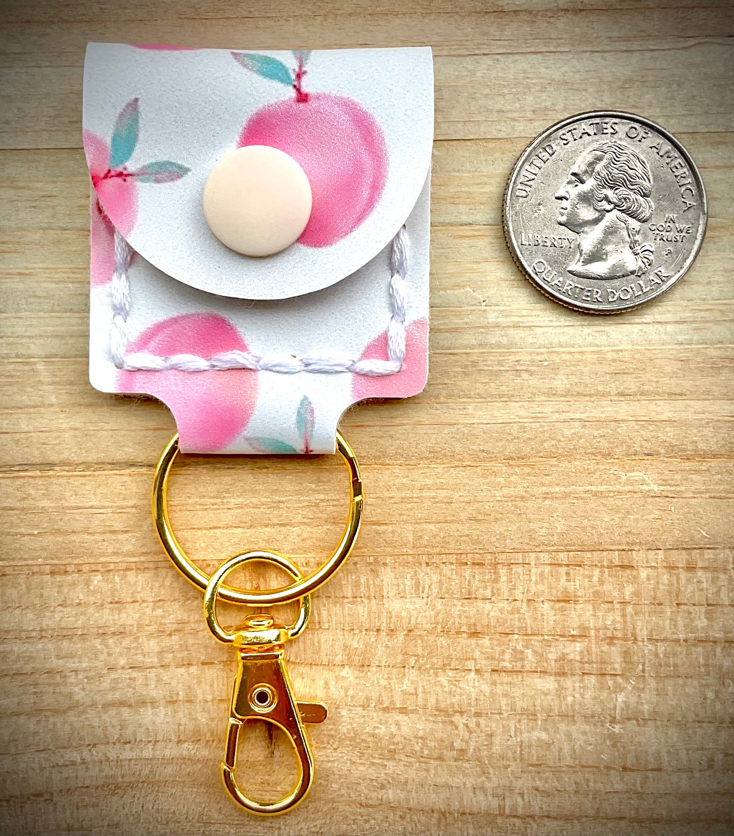 Coin/Quarter Holder Keychain - Peaches