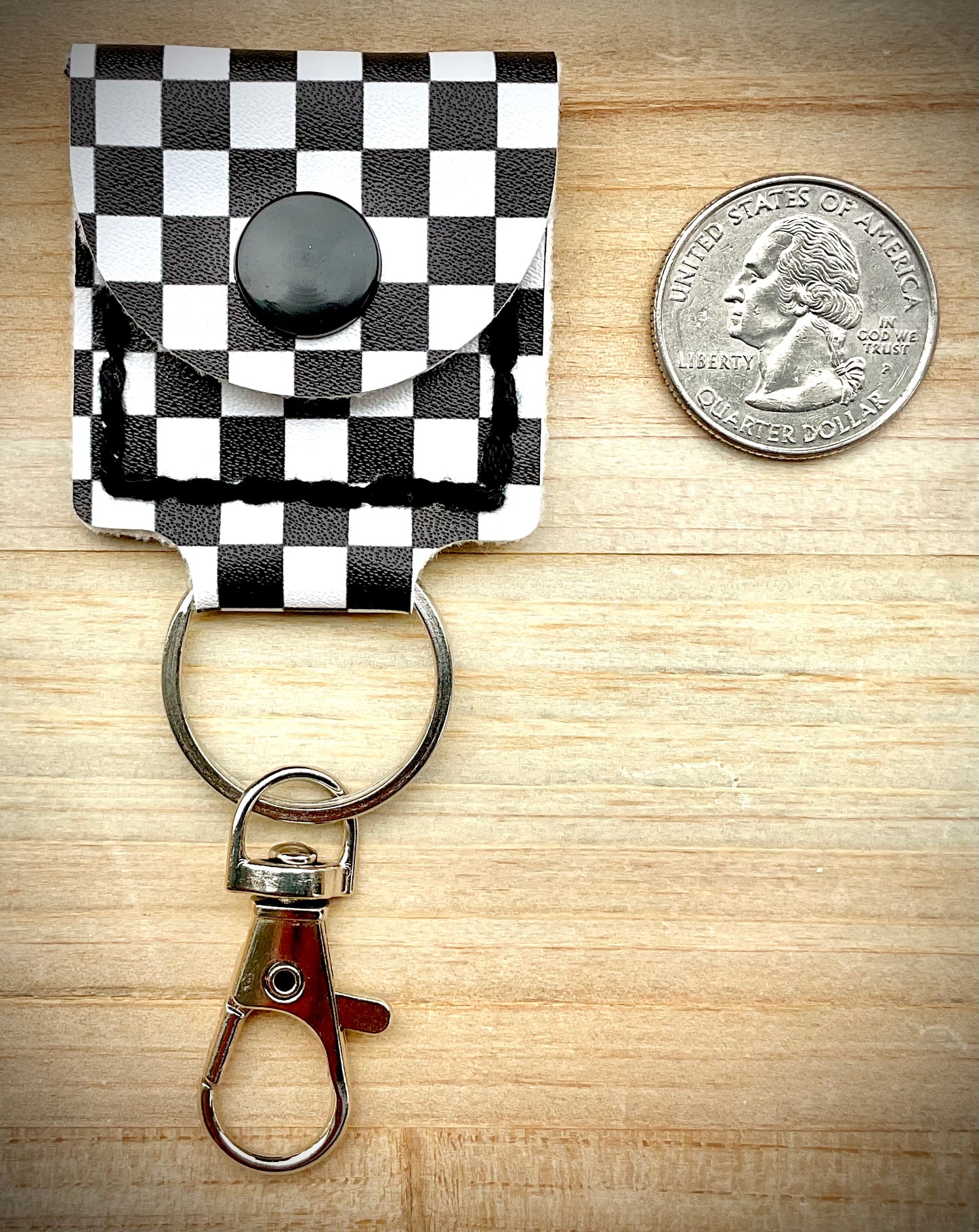 Coin/Quarter Holder Keychain - Checkers