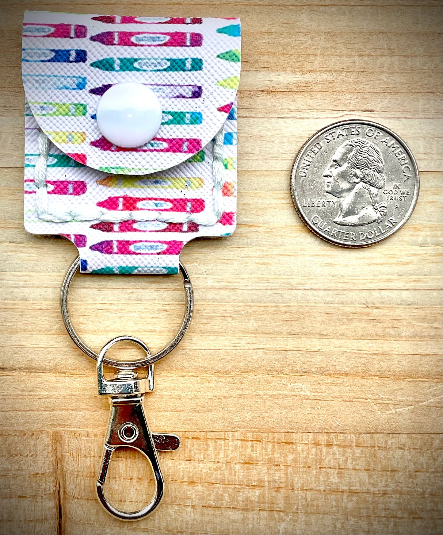 Coin/Quarter Holder Keychain - Crayons
