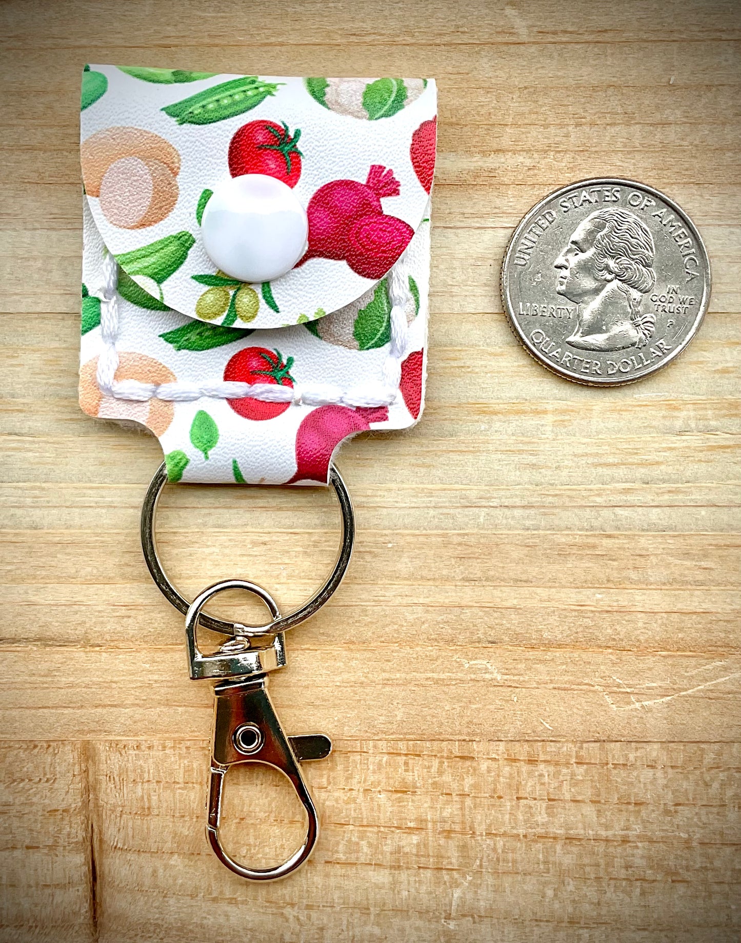 Coin/Quarter Holder Keychain - Veggies