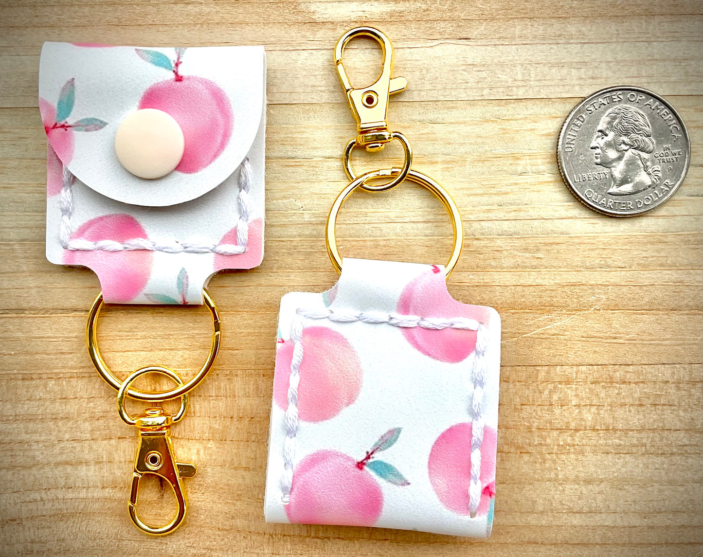 Coin/Quarter Holder Keychain - Peaches