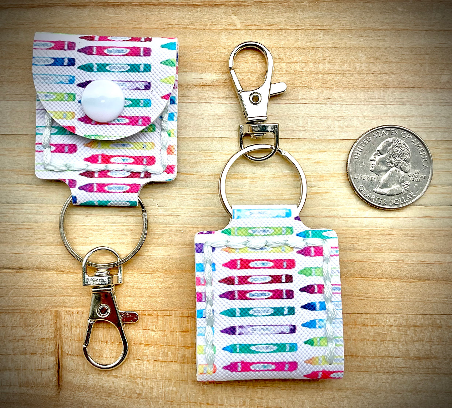 Coin/Quarter Holder Keychain - Crayons
