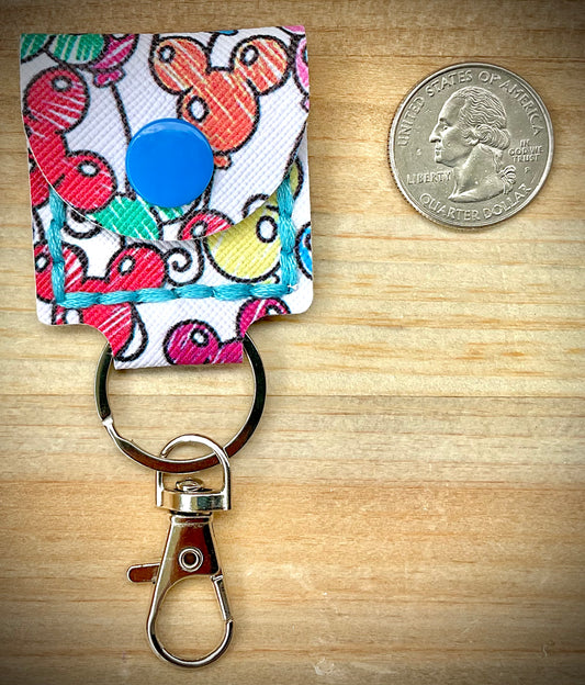 Coin/Quarter Holder Keychain - Mouse Head Balloons