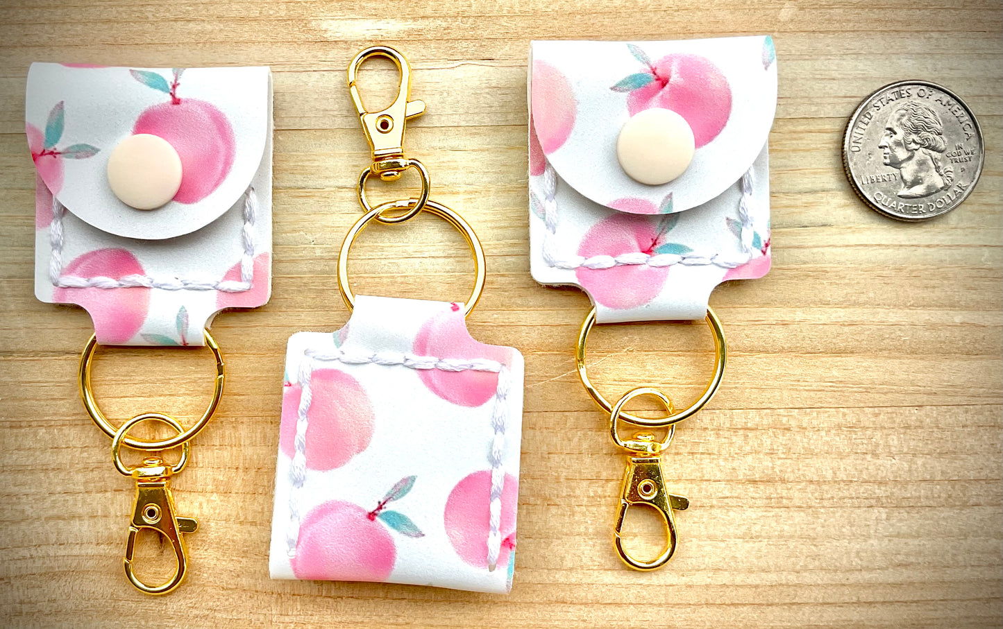 Coin/Quarter Holder Keychain - Peaches