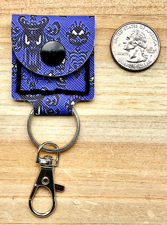 Coin/Quarter Holder Keychain - Haunted Home Wallpaper