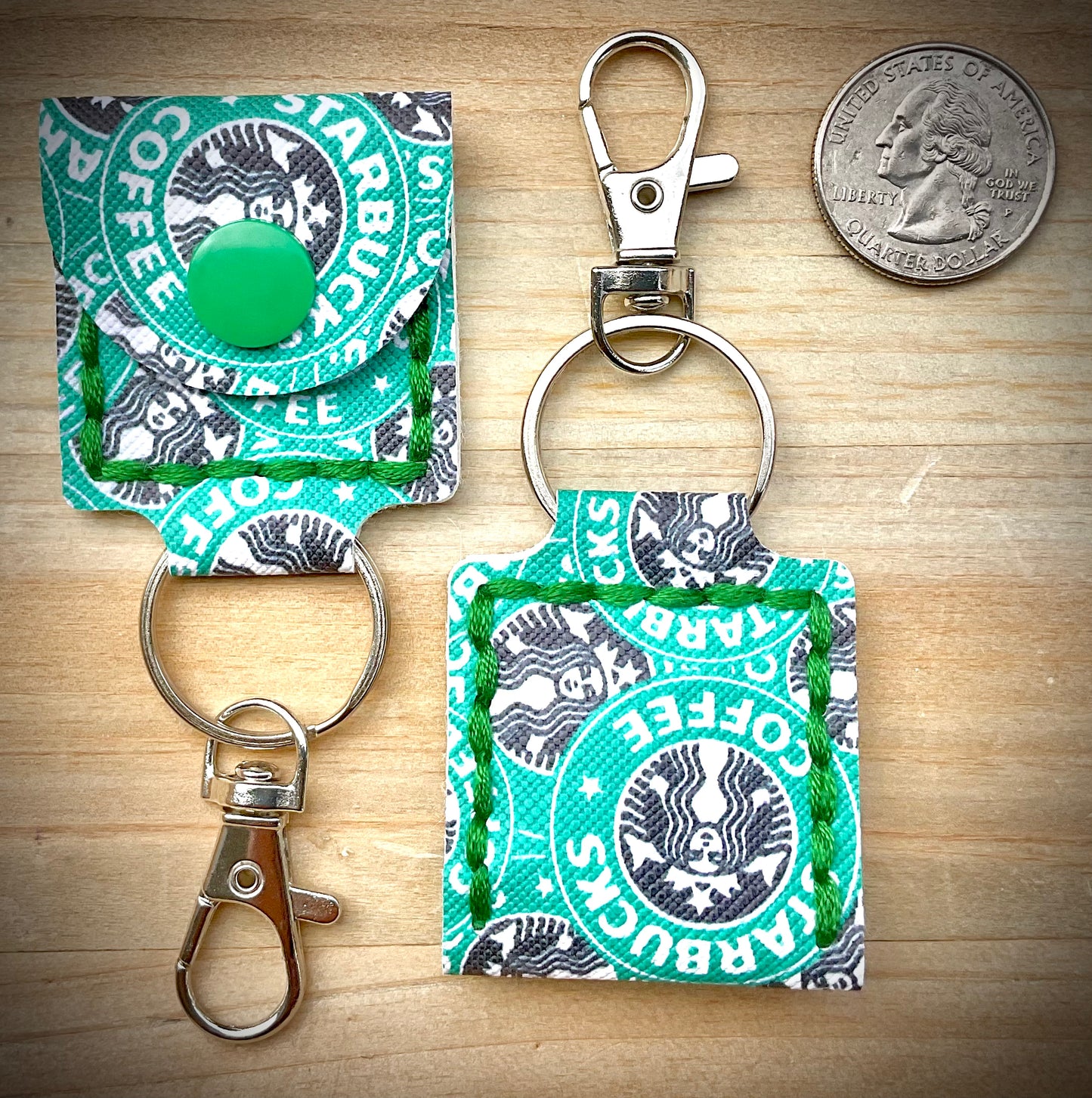 Coin/Quarter Holder Keychain - Famous Coffee
