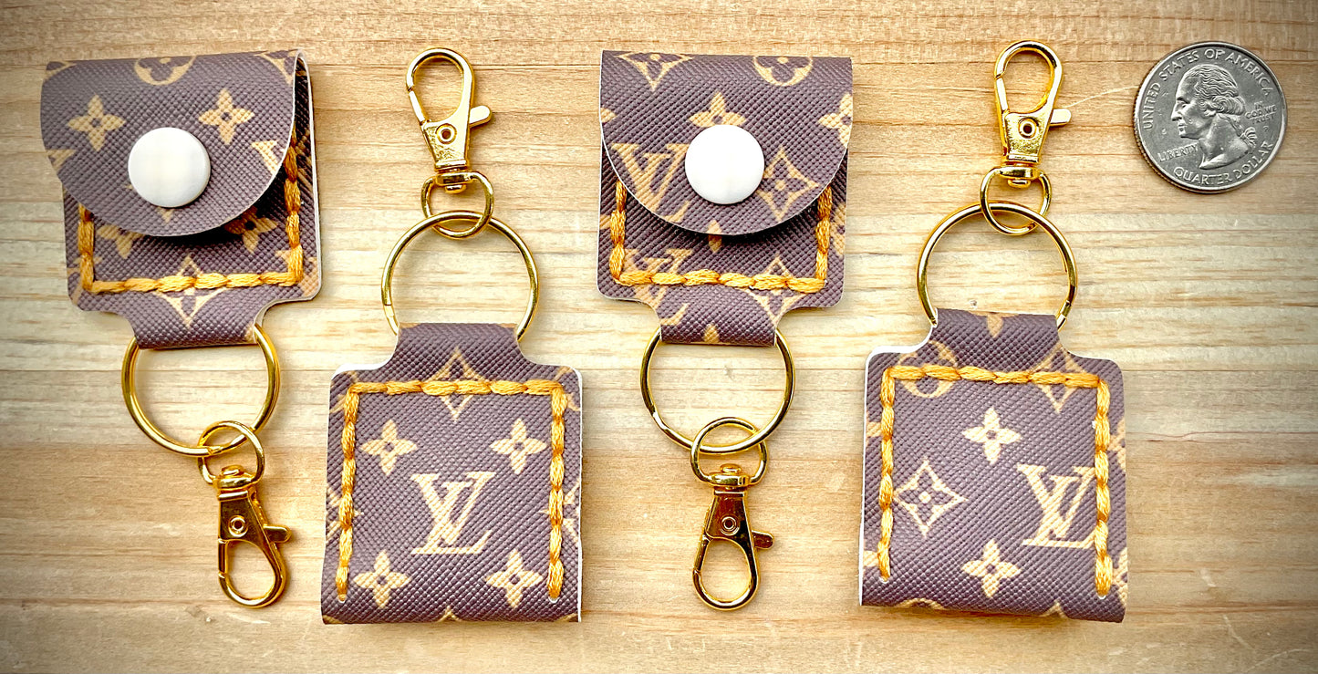Coin/Quarter Holder Keychain - Brown Luxe